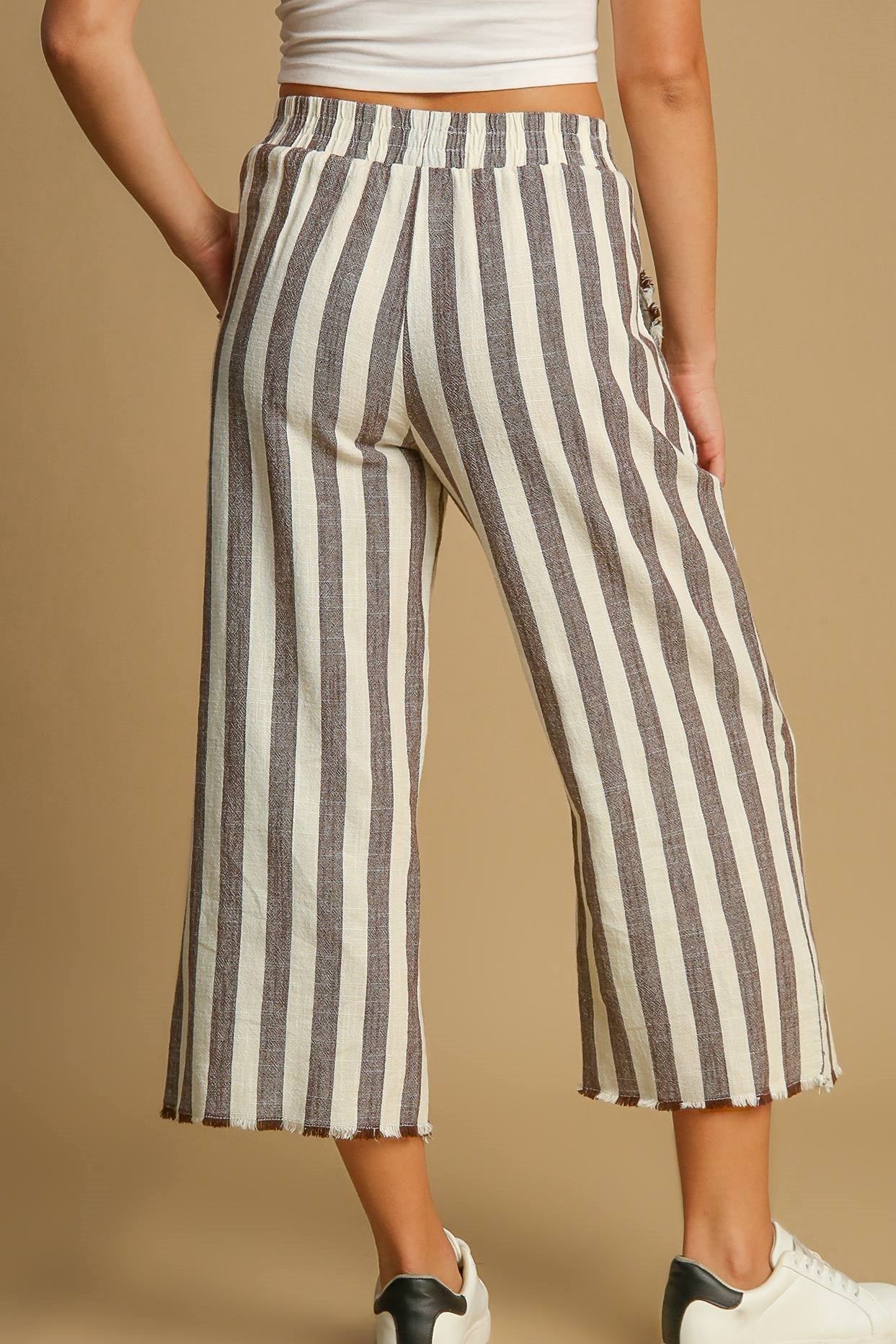 Chocolate Stripe Wide Leg Pants
