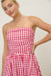 Gingham Spaghetti Strap Midi Dress