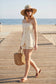Striped Button Front Open Back Romper