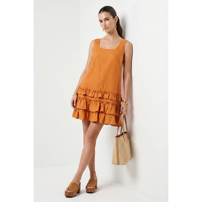 Open Back Ruffle Hem Mini Dress