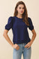 Game Day Crew Neck Short Puff Sleeves Knit Top