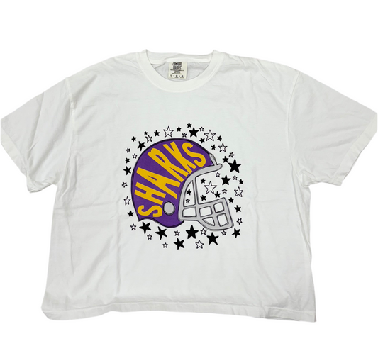 Port Saint Joe Sharks Cropped Shirt in White