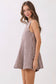 Brown Gingham Sleeveless Baby Doll Romper