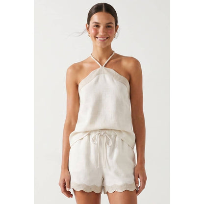 Wavy Linen Halter Top Set