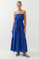 Strapless Drawstring Waist Maxi Dress