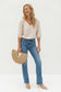 Elastic Puff Sleeve V-neck Blouse