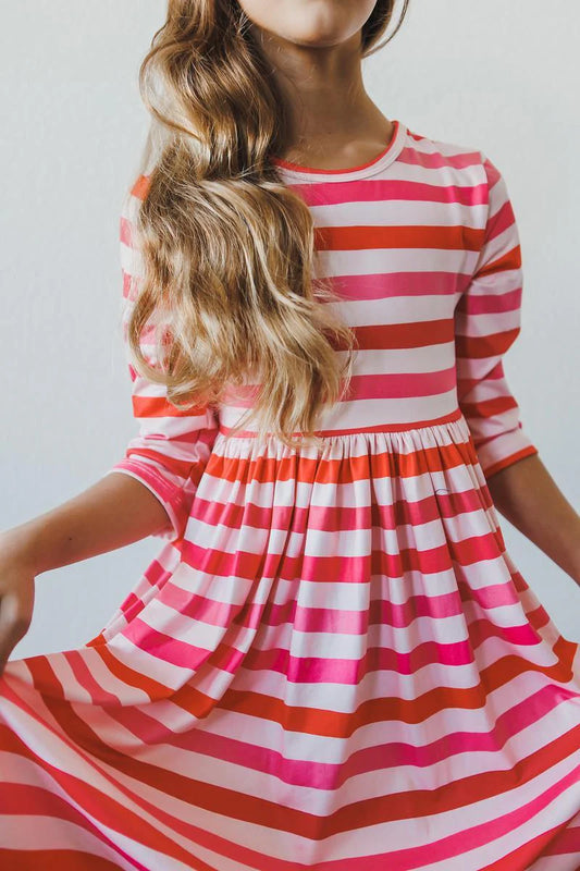 Mila & Rose All You Need is Love 3/4 Sleeve Pocket Twirl Dress