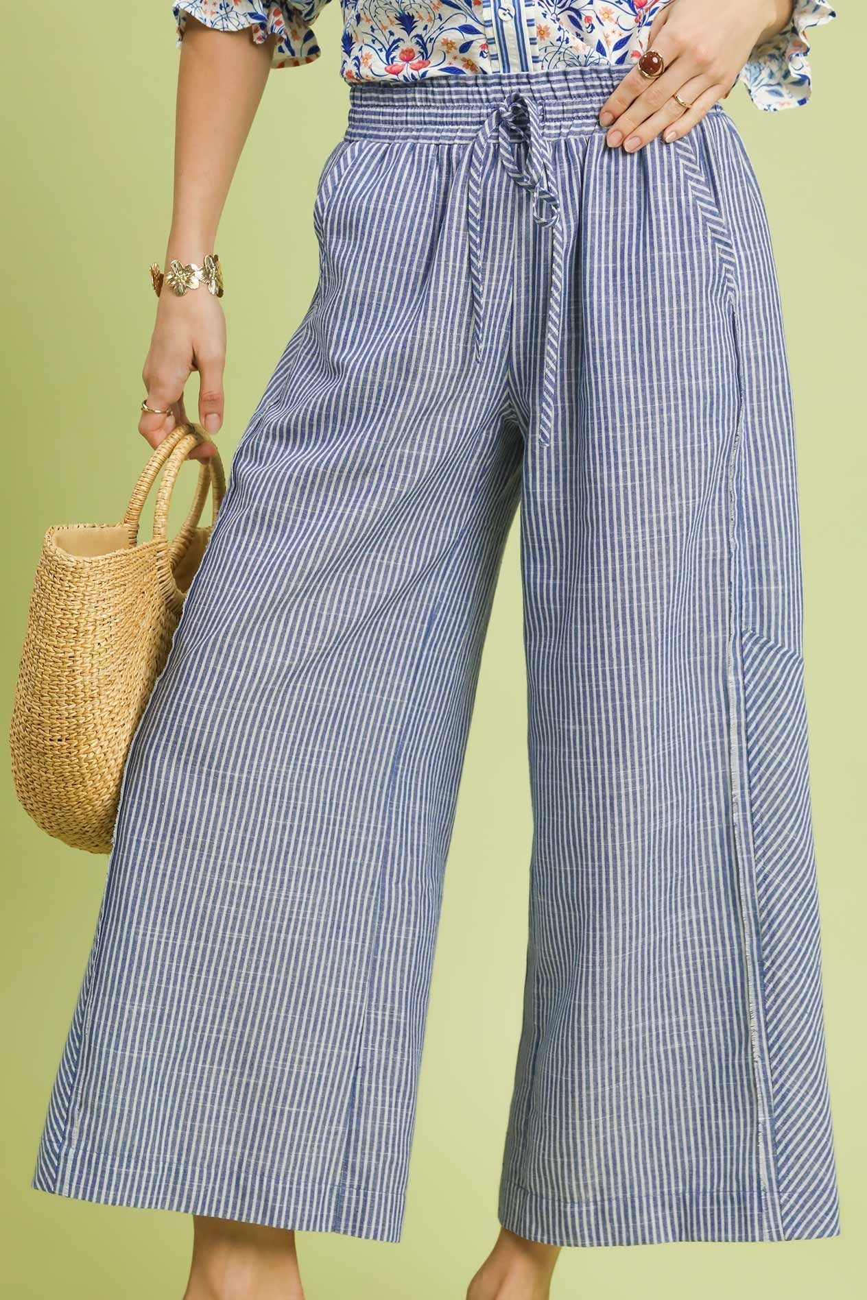 Beach Life Wide Leg Pants In Blue