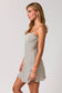 Asymmetrical Woven  Stripe Dress in Cream/Black