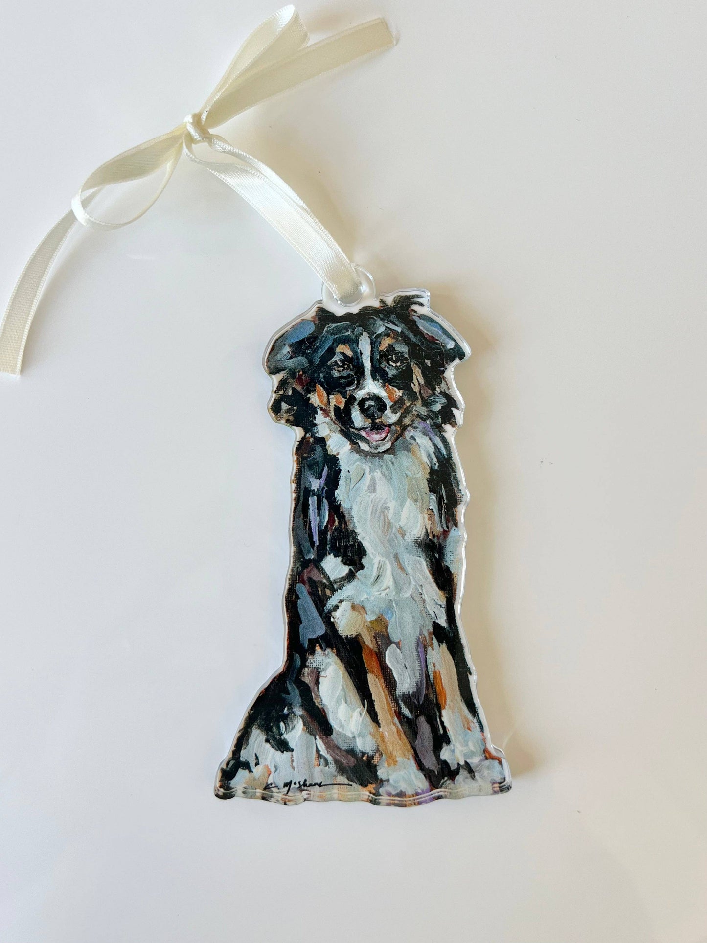 "Australian Shepherd Black Tri" Ornament