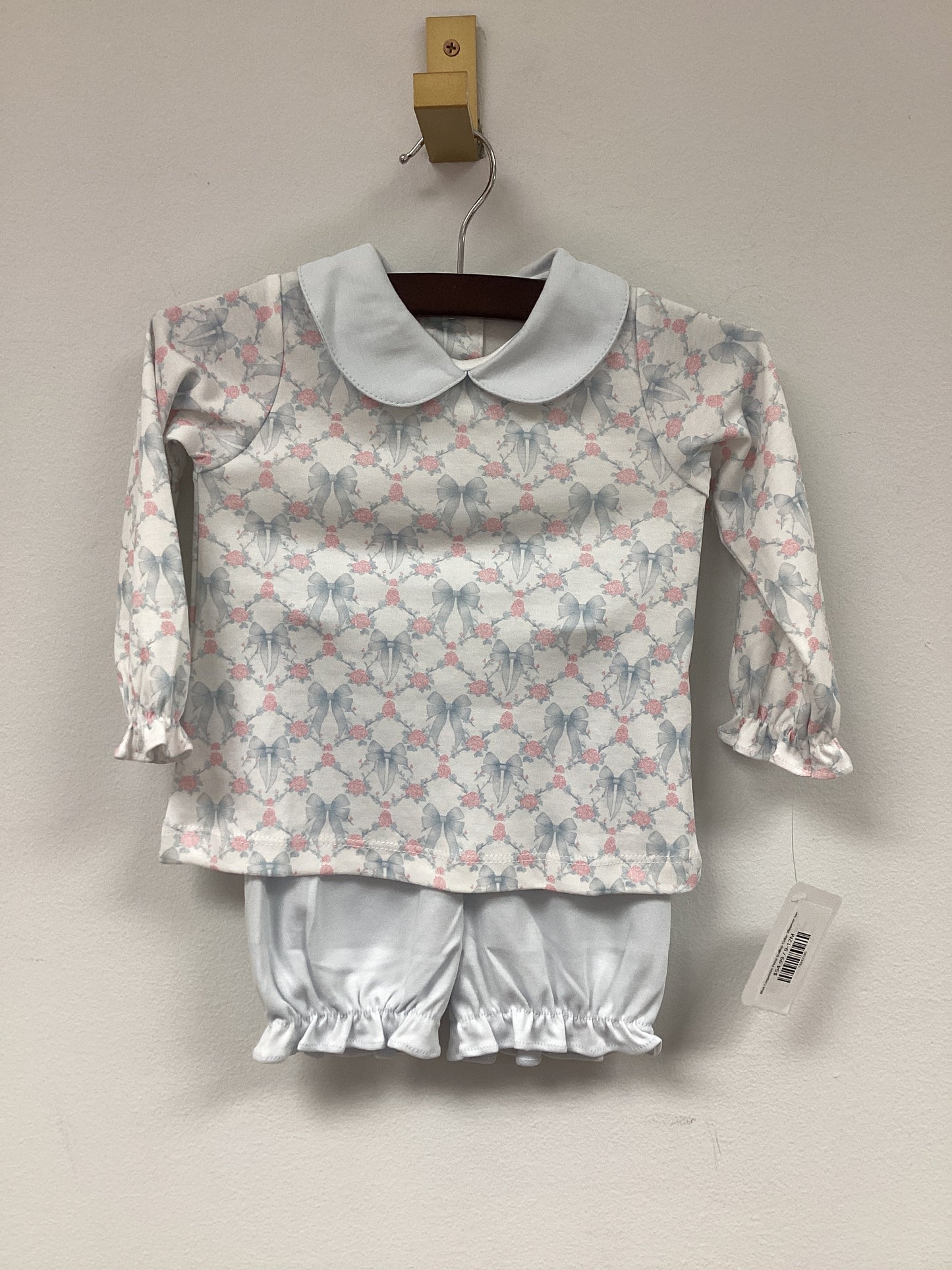 Blue Coquettes Pima Scallop Collar Bloomer Set