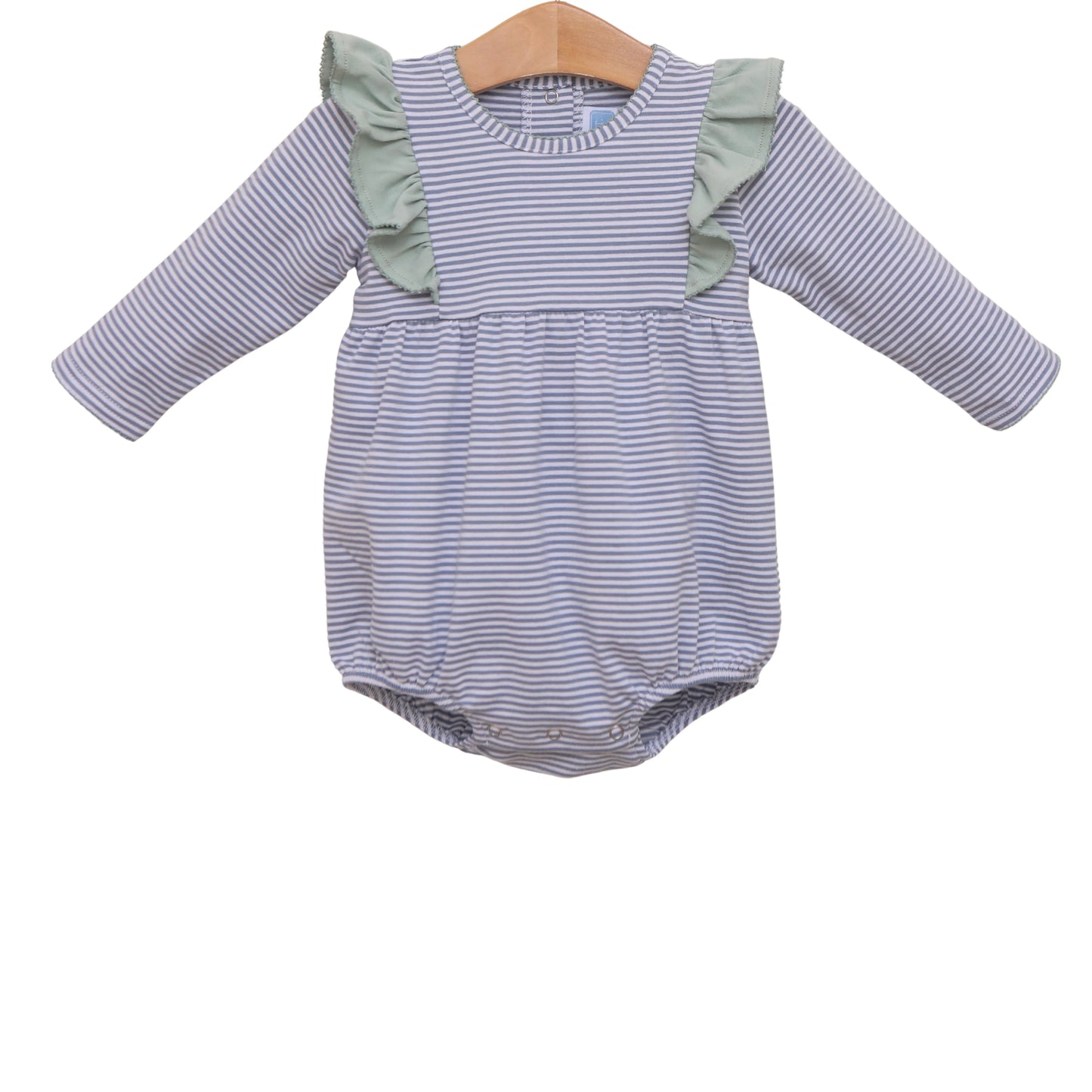 Trotter Street Madison Bubble In Dusty Blue Stripe & Sage Green