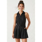 Belted Linen Halter Romper
