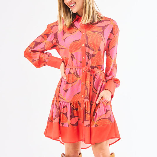 Mary Square Glow Over Fire Maya Dress
