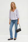 Elastic Puff Sleeve V-neck Blouse