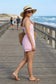 Striped Button Front Open Back Romper