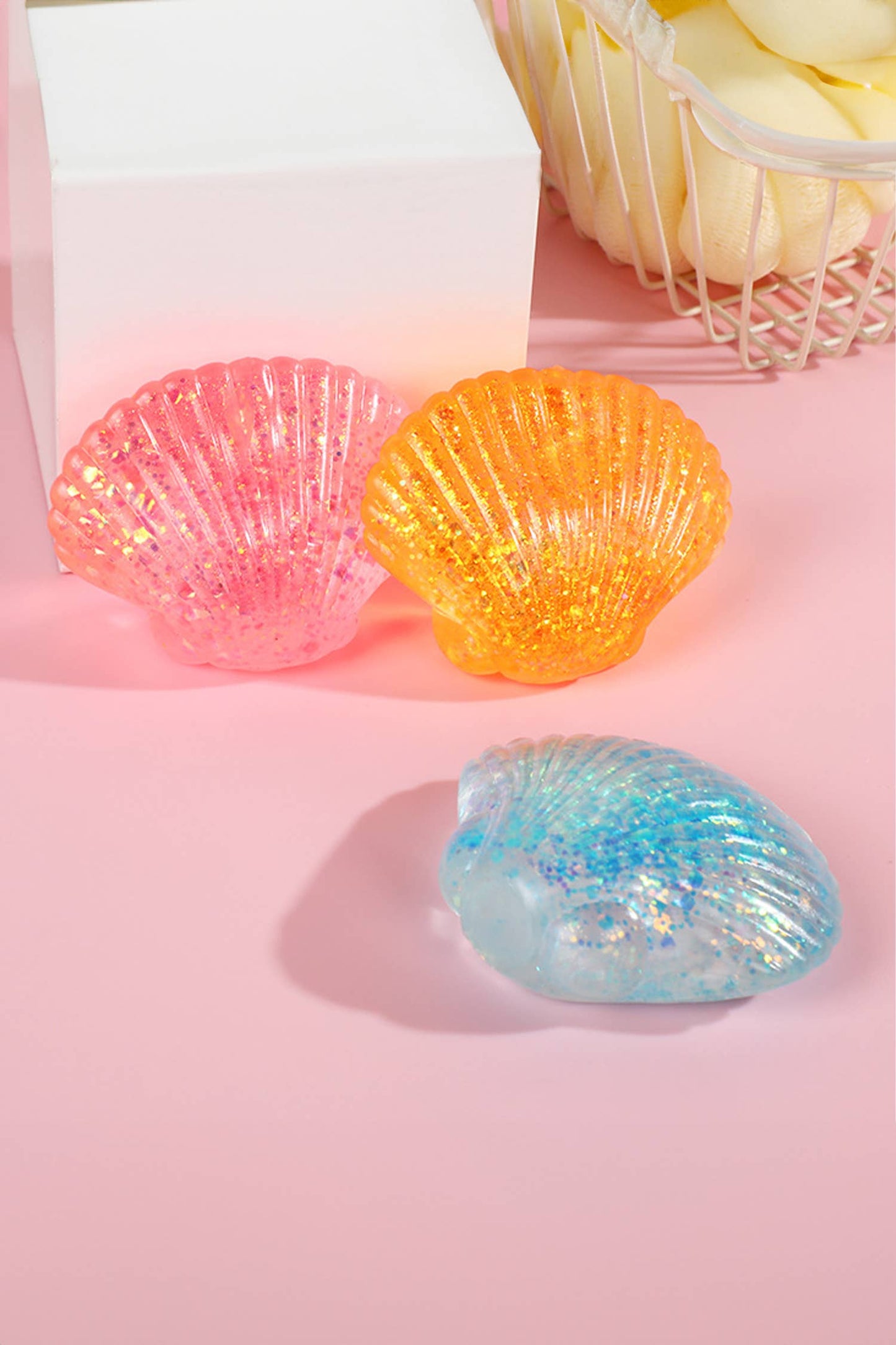 Seashell Shaped Glitter Squishy Toy