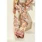 Conversational Border Print Tie Front Relaxed Pants