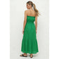 Strapless Drawstring Waist Maxi Dress