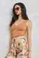 V Neck Double Faced Top in Clay