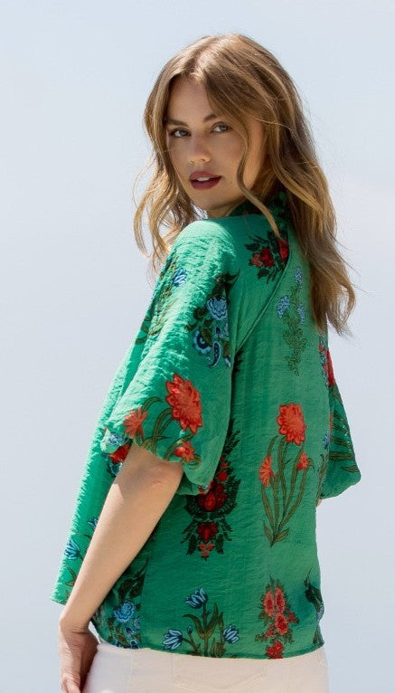 Glory to the Garden Puff Sleeve Top