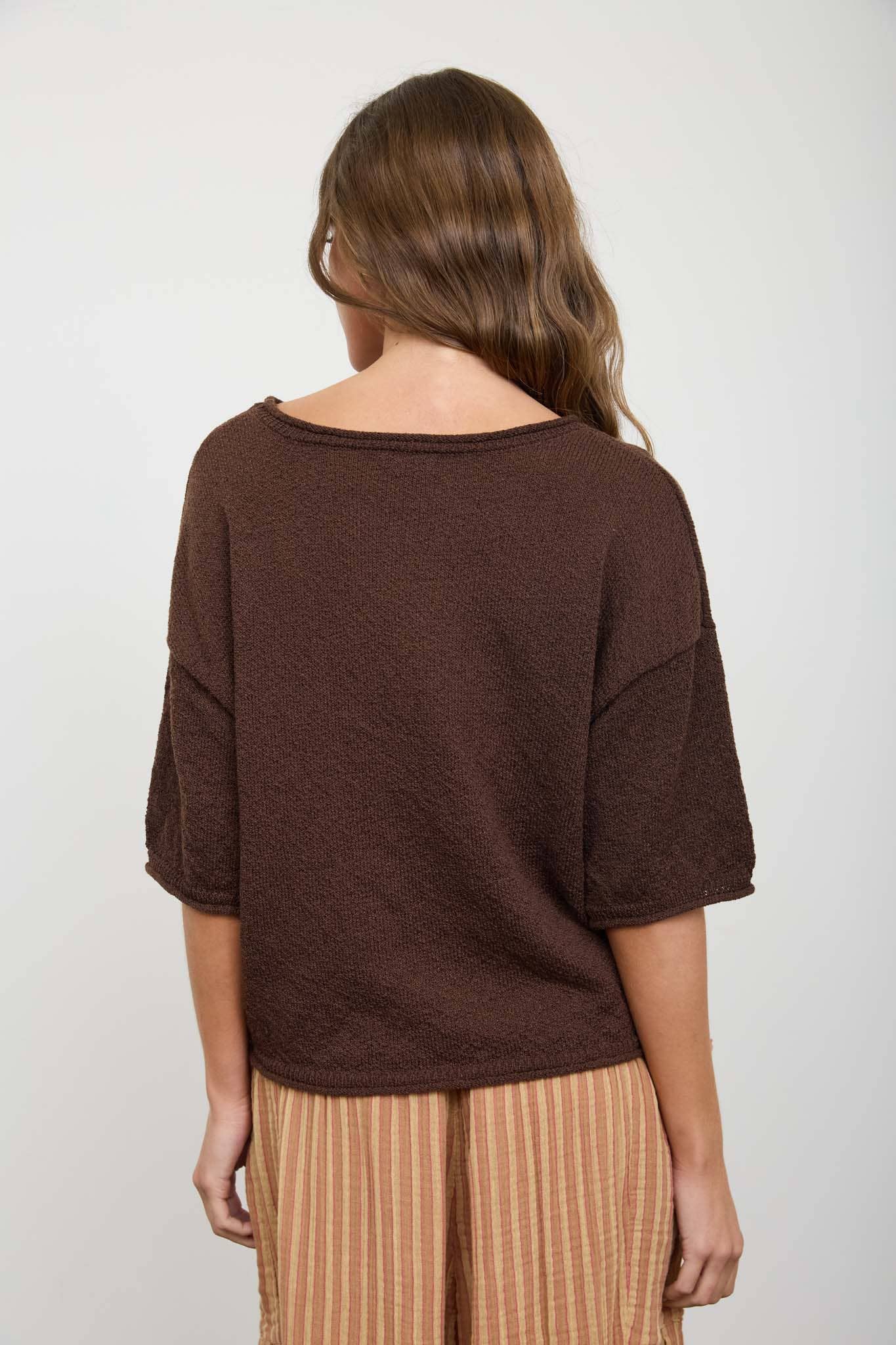 Raw Edge Boxy Knit Sweater