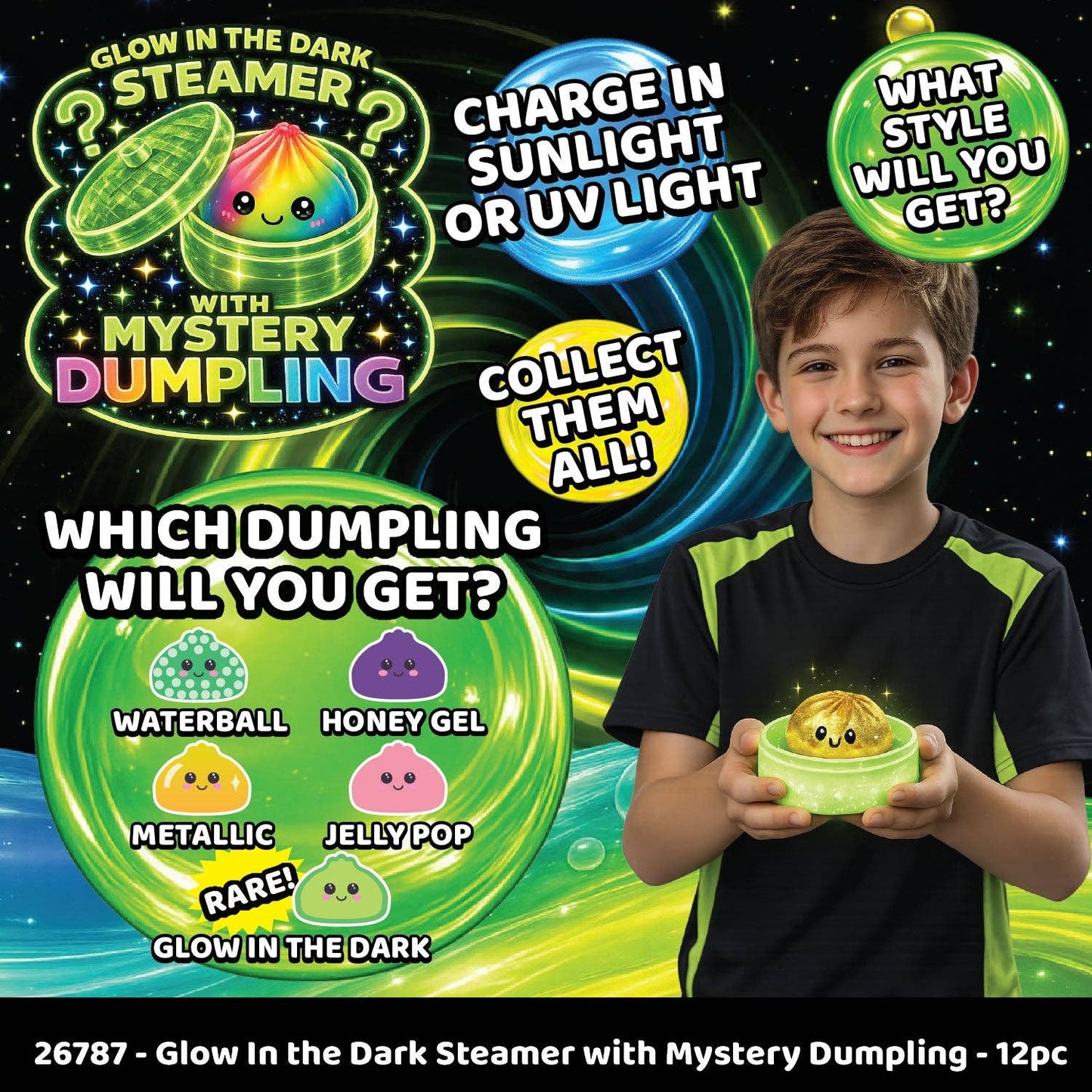 Glow in the Dark Mystery Dumpling Squishy Toy