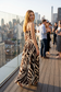 Ruched Animal Print Maxi Dress With Tie Back Detail
