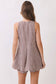 Brown Gingham Sleeveless Baby Doll Romper