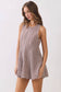 Brown Gingham Sleeveless Baby Doll Romper