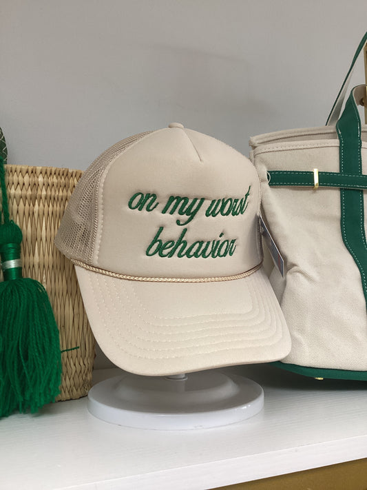 On My Worst Behavior Trucker Hat