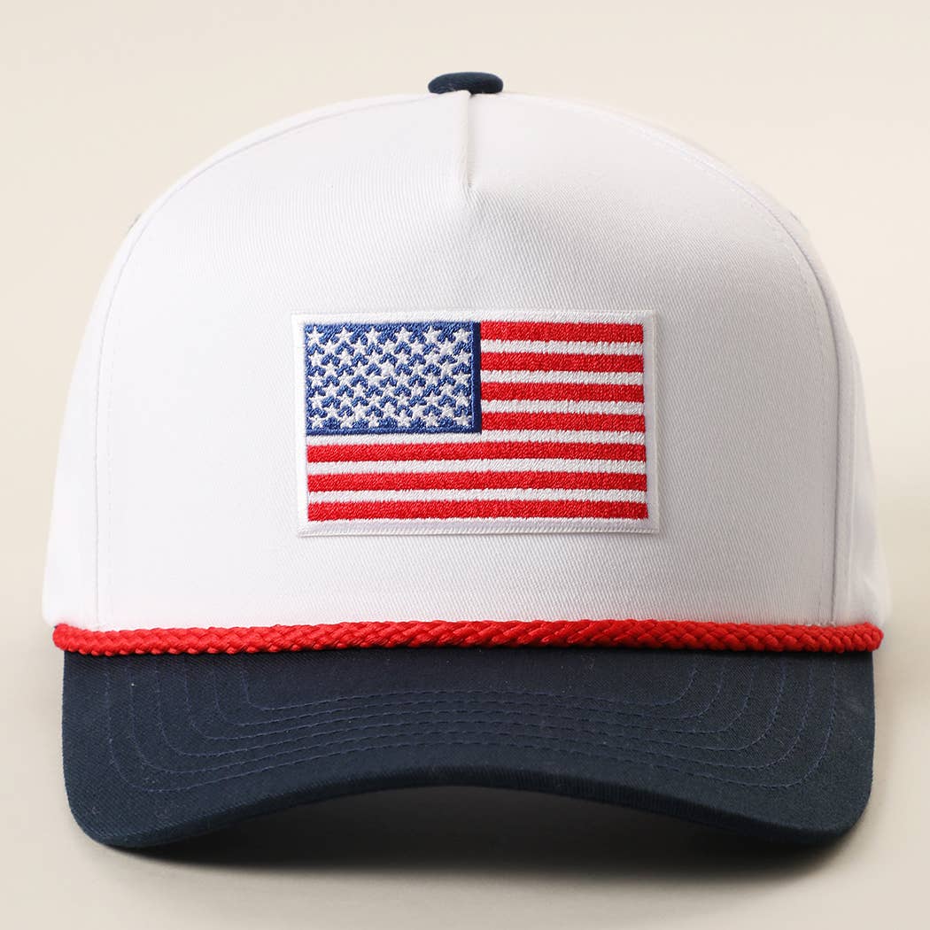 USA Embroidered Patch Two Tone Rope Trucker Hat