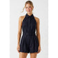 Belted Linen Halter Romper