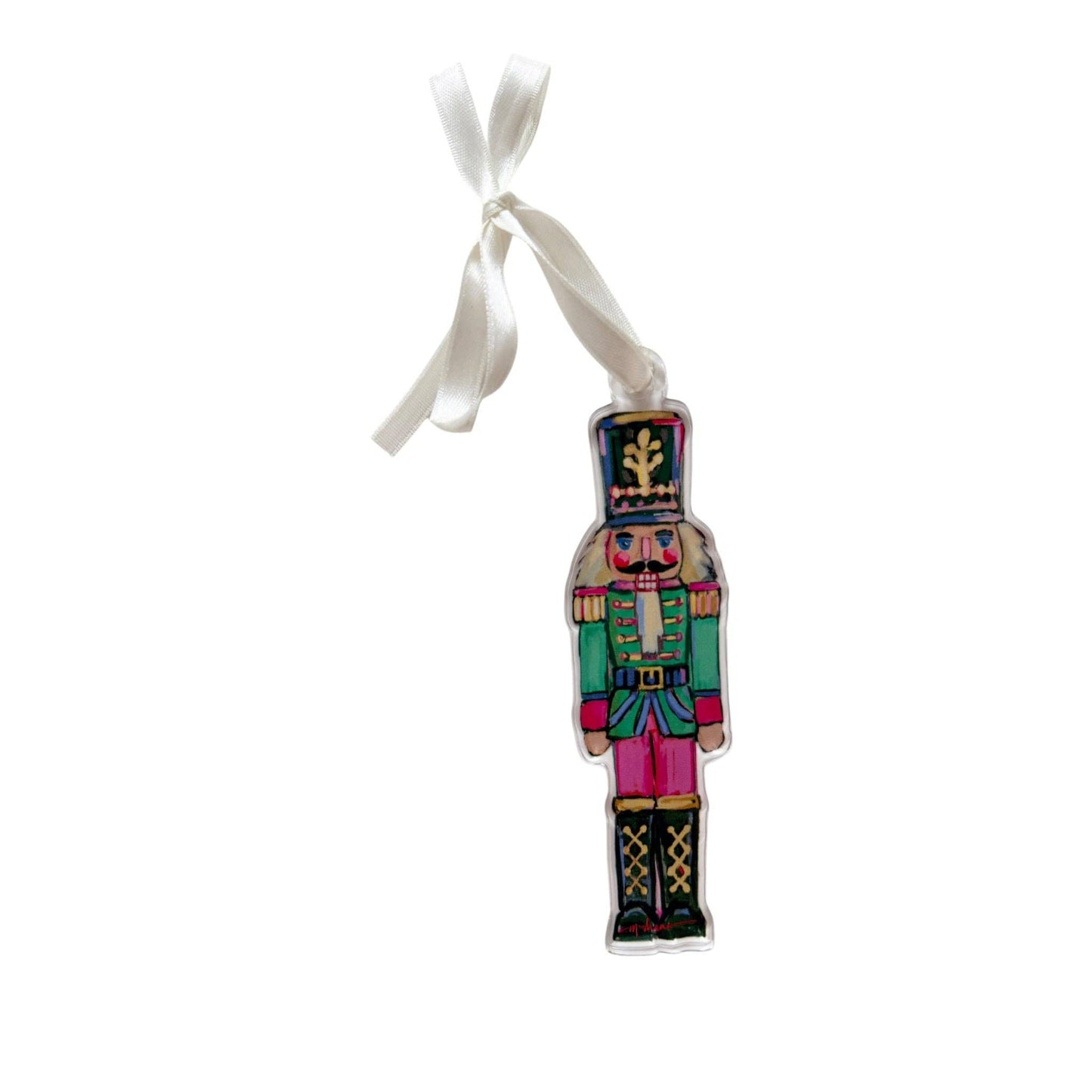 Nutcracker Green Acrylic Christmas Ornament