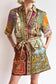 Paisley Print Belted Shirt Dress