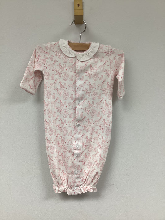 Pink Baby Safari Pima Converter Gown