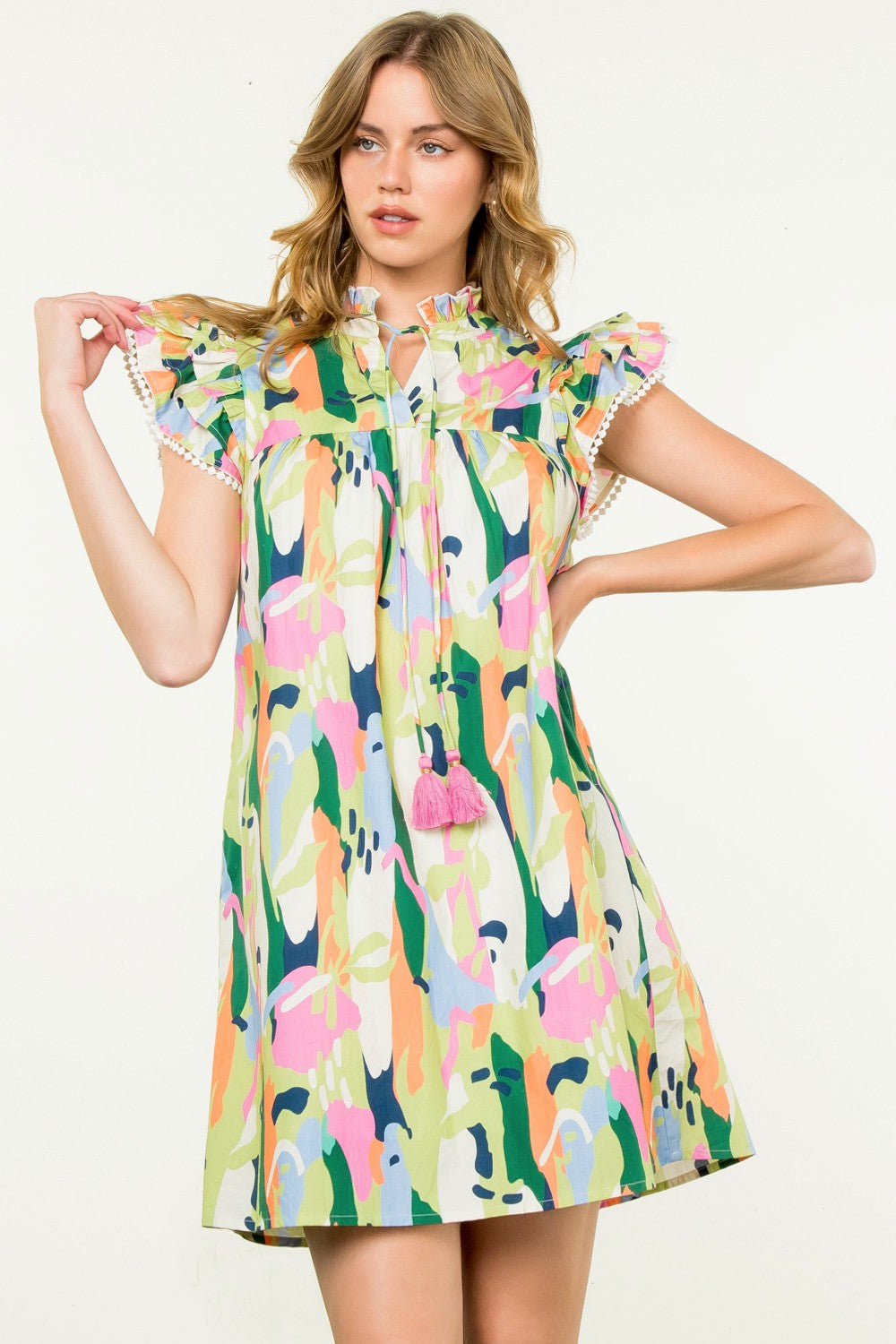 Resort Bound Flutter Sleeve Mini Dress