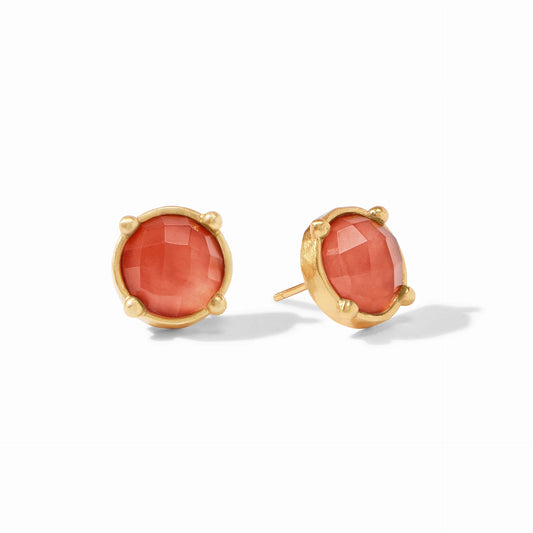 Julie Vos Honey Stud Iridescent Coral