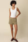 Jane Ribbed Scoop Neck Crop Tank in White