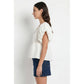 Statement Sleeve V-neck Linen Top