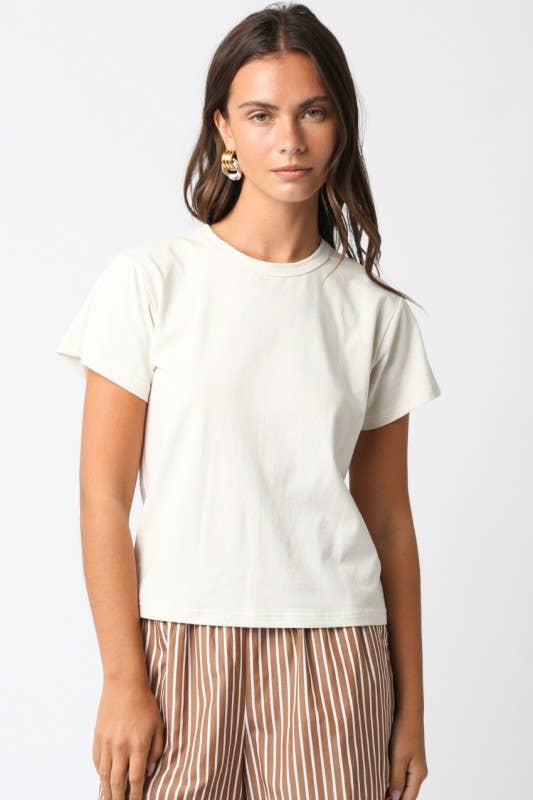 Maia Classic Crewneck T-Shirt in Ecru