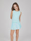 Girls Basic Tank Top and Pleated Skort Ocean Tye Die