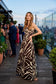 Ruched Animal Print Maxi Dress With Tie Back Detail
