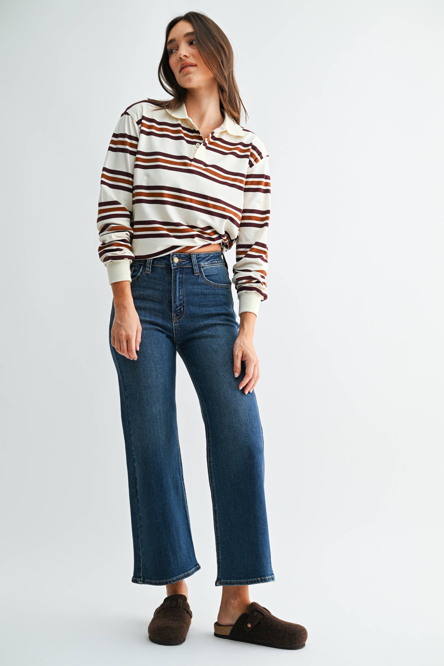 Allie Slim Wide Leg Denim in Dark