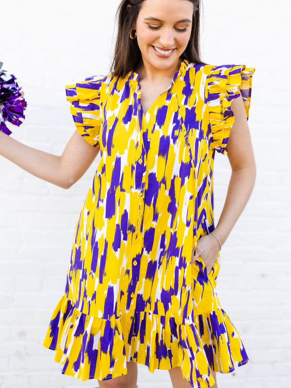 Michelle McDowell Abby Dress Purple and Gold