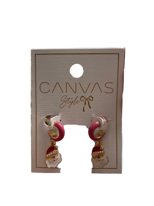 Santa Head Hoop Earrings
