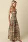 Autumn in Capri Smocked Print Maxi Dress