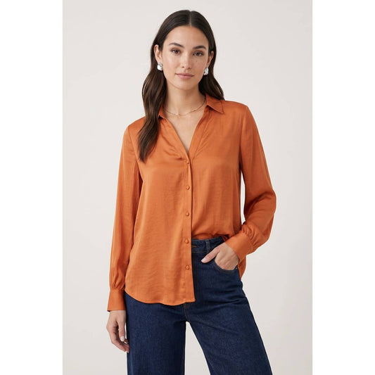 Button Up Dress shirt in Rust