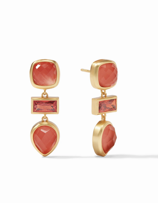 Julie Vos Antonia Tier Earring Iridescent Coral