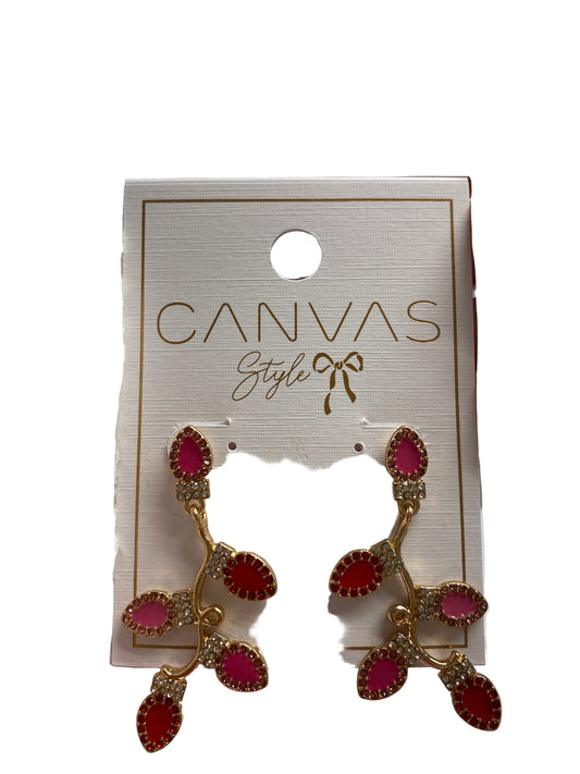Christmas Lights Earrings In Pink